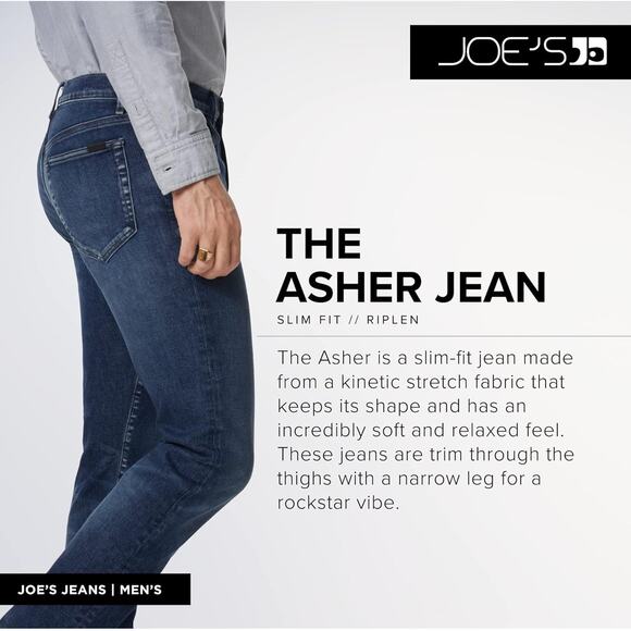 NWT! Joe's Jeans Men's Asher Slim-Straight Jeans in Marmount - Size 29 x 34 - Picture 10 of 11